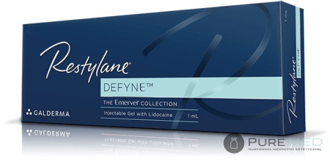 Филлер Restylane Defyne с лидокаином с анестезией, гиалуроновой кислотой, контурная пластика лица, заполнение глубоких морщин