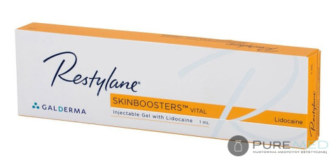 RESTYLANE SKINBOOSTERS VITAL z lidokainą służy do rewitalizacji skóry twarzy i dłoni, nawilżenia skóry suchej.