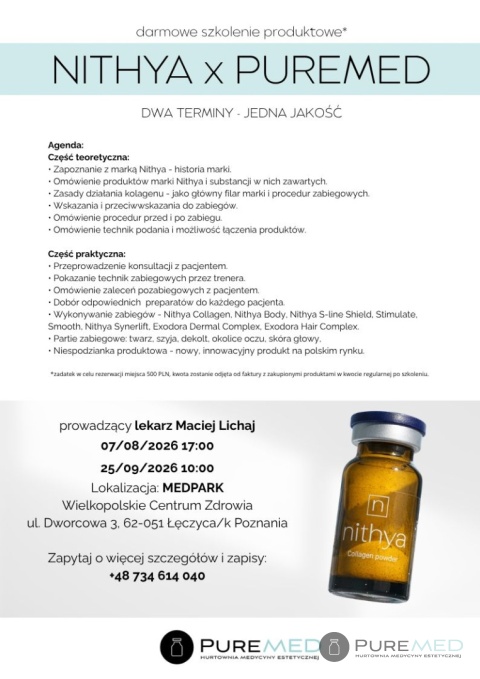 Exodora Dermal 5x5ml + Exodora Hair 5x5ml + Synerlift 5x5ml + szkolenie produktowe Nithya gratis!
